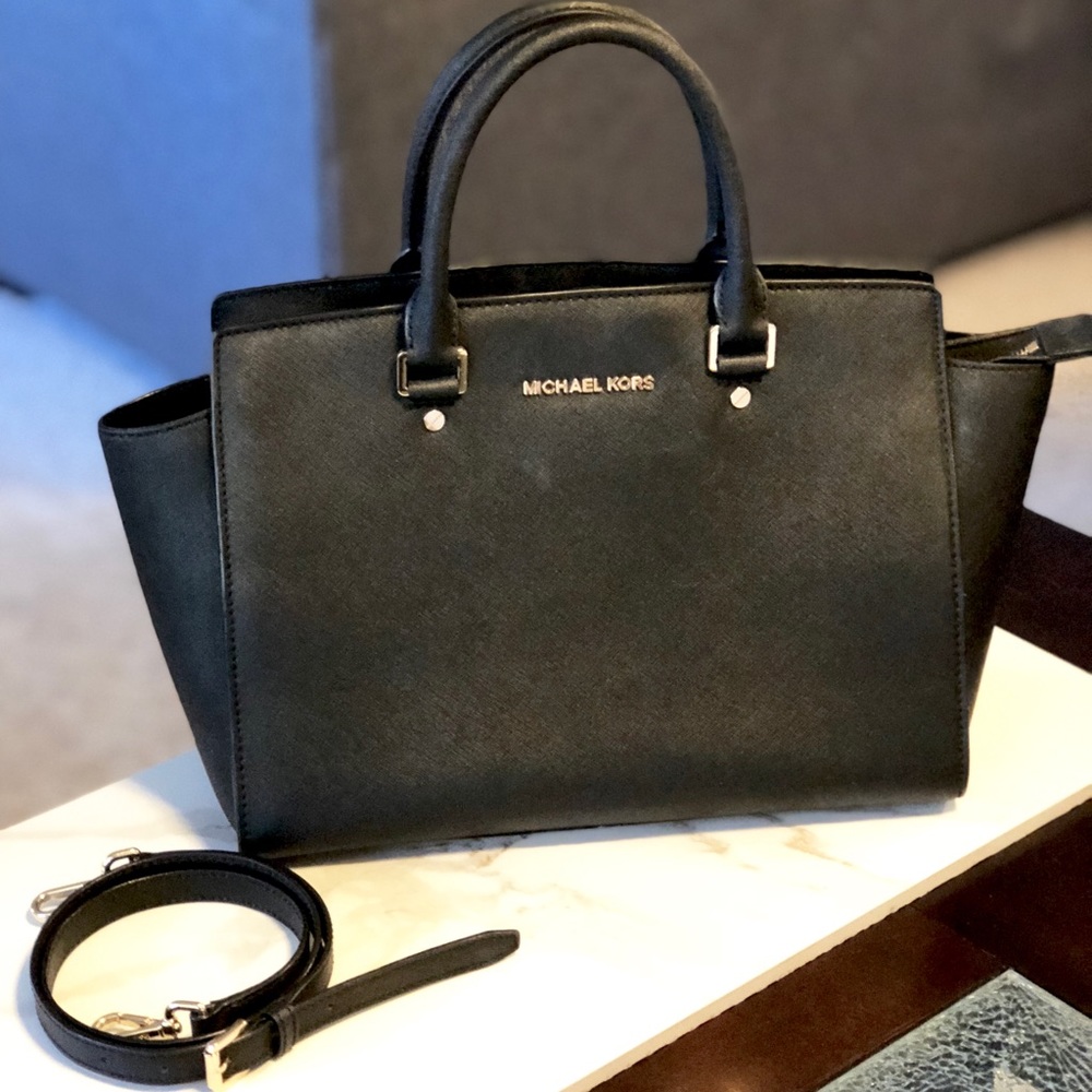 MICHAEL KORS Large Selma Saffiano Leather Satchel